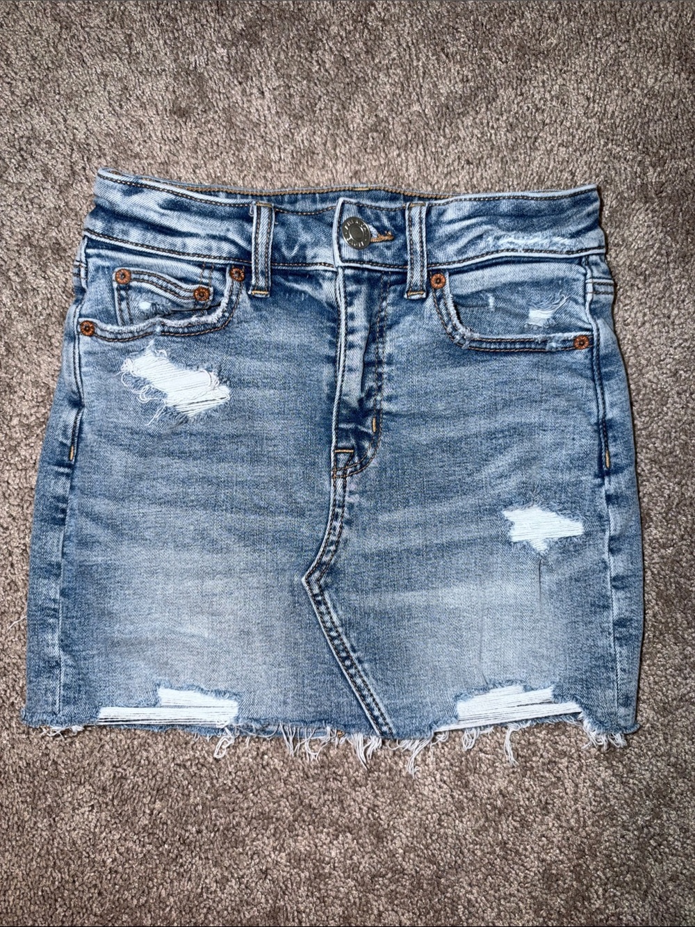 American Eagle Super Stretch Light Denim Mini Skirt